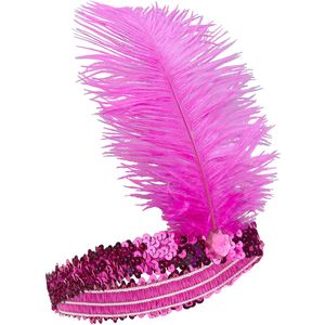 Fuchsia roze charleston hoofdband voor vrouwen