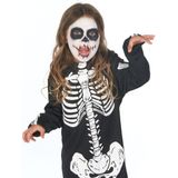 Zwart skelettenkostuum voor meisjes