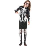 Zwart skelettenkostuum voor meisjes