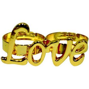 Goudkleurige Love ring voor volwassenen