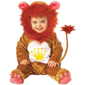 Oranje leeuwenpak met kroon voor baby's