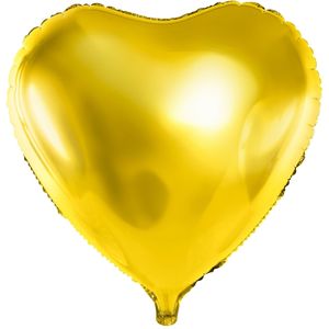 Aluminium ballon met gouden hart 23 cm