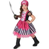Roze doodskop piraten kostuum voor meisjes