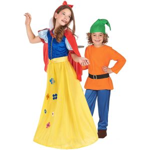 Koningin en dwerg paar kostuum voor kinderen