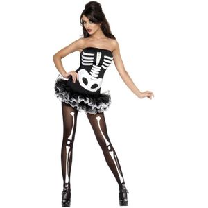 Sexy halloween skelet kostuum voor dames