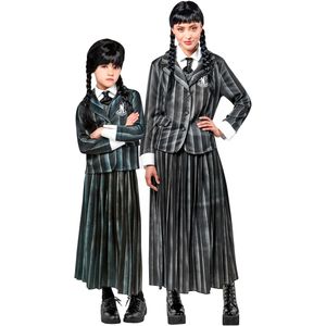 Koppelkostuum schooluniform Wednesday Addams voor kinderen en volwassenen