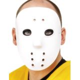 Wit plastic hockeymasker voor volwassenen