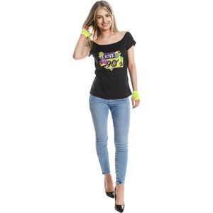 T-shirt I love the 90's zwart voor dames