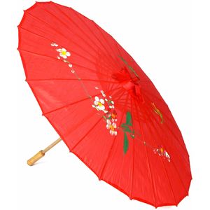 Rode Chinese parasol