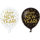 6 goudkleurige Happy New Year ballonnen
