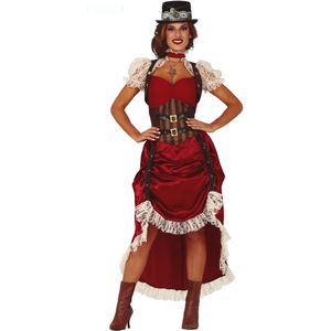 Sexy rood steampunk kostuum voor vrouwen