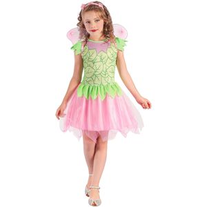 Groen en roze fee kostuum voor meisjes