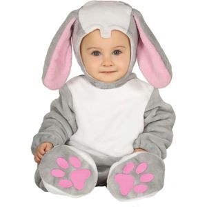 Grijs konijn kostuum met capuchon voor baby's