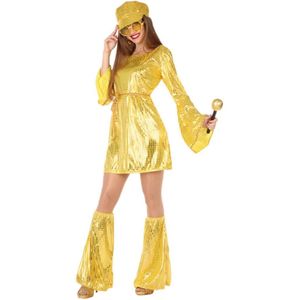 Goudkleurige disco-outfit voor vrouwen
