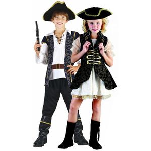 Goudkleurige piraten duo kostuums voor kinderen