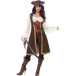 Bruin piraten kostuum voor dames