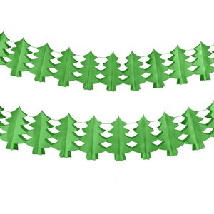 Papieren groene kerstboom slinger