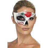 Half masker met gekleurde motieven voor volwassenen Halloween