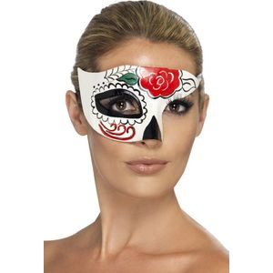 Half masker met gekleurde motieven voor volwassenen Halloween