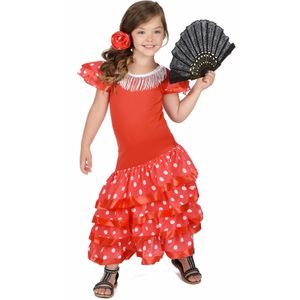 Rode flamenco danseres kostuum voor meisjes