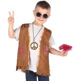 Bruin jaren 60 hippie gilet voor kinderen