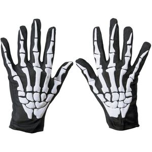 Skelet handschoenen voor volwassenen Halloween artikel