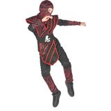Rood gestreept ninja kostuum voor jongens