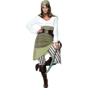 Groen met wit piraten kostuum voor vrouwen