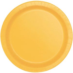 16 kartonnen bordjes zonnebloem geel 22 cm