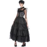 Zwarte gothic baljurk kostuum voor meisjes