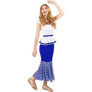 Wit en blauw Galliër kostuum voor vrouwen