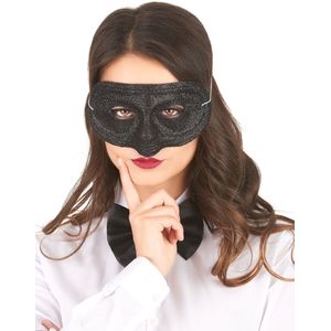 Zwart glitter masker voor volwassenen