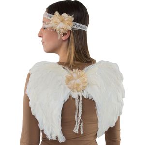 Engelen vleugels set en hoofdband voor volwassenen