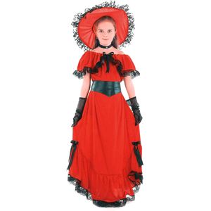 Rood Scarlett O'Hara kostuum voor meisjes