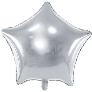 Zilverkleurige ster ballon