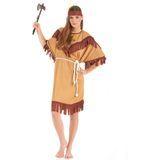 Bruin met beige indianen kostuum voor vrouwen