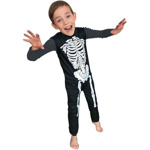 Klassiek zwart en wit skelet pak voor kinderen