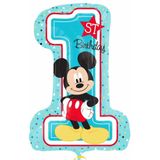 Aluminium ballon cijfer 1 Mickey Mouse