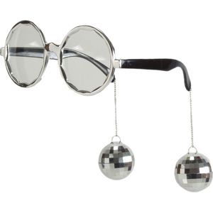 Zilveren disco bril voor volwassenen