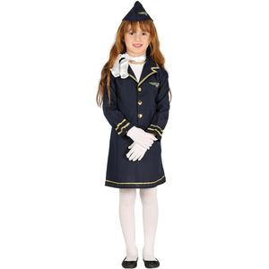 Blauw stewardess kostuum voor kinderen