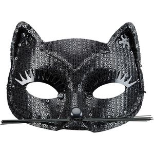 Zwart poesje masker voor volwassenen