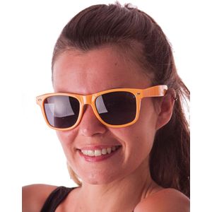 Fluo oranje blues zonnebril voor volwassenen