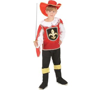 Rode musketier kostuum voor jongens