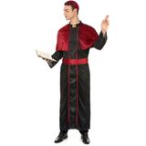 Rood en zwart bisschop kostuum voor mannen