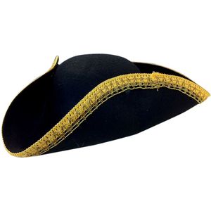 Piraten hoed met goudkleurige rand voor volwassenen