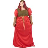 Groot formaat middeleeuws rood dameskostuum
