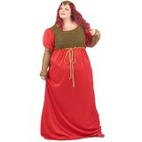 Groot formaat middeleeuws rood dameskostuum