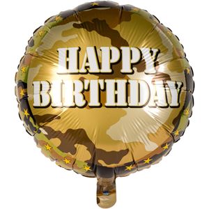 Folie ballon Happy Birthday camouflage 45 cm