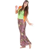 Groen-oranje hippie kostuum voor vrouwen