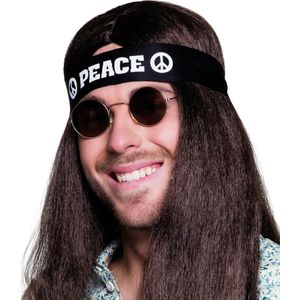 Zwarte peace hoofdband voor volwassenen